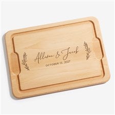 Elegant Couple Personalized Wedding Hardwood Cutting Board-12x17 - 37833