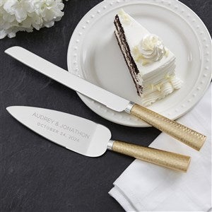 Elegant Couple Engraved Cake Knife & Server Set - 37841