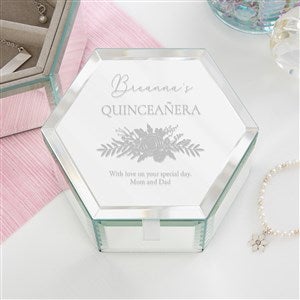 Quinceañera Personalized Glass Jewelry Box - 37872