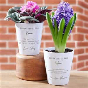 Grateful For You Personalized Mini Flower Pot - 37929