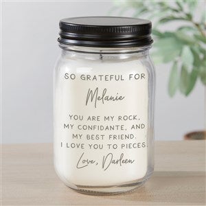 Grateful For You Personalized Farmhouse Candle Jar - 37930