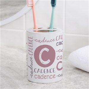 Youthful Name Personalized Ceramic Toothbrush Holder - 38097