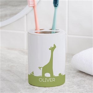 Baby Zoo Animals Personalized Ceramic Toothbrush Holder - 38117