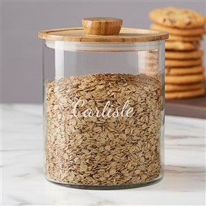 Brisbane Collection  Personalized Glass Container with Acacia Lid- Large - 38196-L