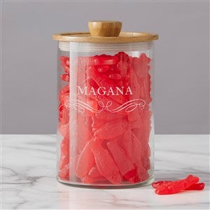 Classic Kitchen Personalized Glass Container with Acacia Lid-Medium - 38197