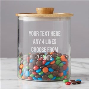 Write Your Own Personalized Glass Container with Acacia Lid-Large - 38200-L