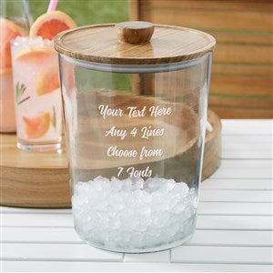 Write Your Own Engraved Glass Ice Bucket with Acacia Lid - 38218