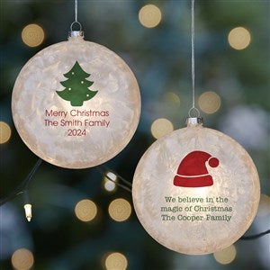 Choose Your Icon Personalized Christmas Lightable Frosted Glass Ornament - 38227