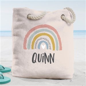 Boho Rainbow Personalized Terry Cloth Beach Bag- Large - 38288-L