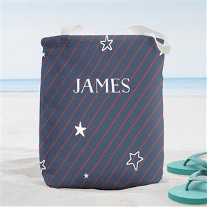 Stars & Stripes Personalized Terry Cloth Beach Bag- Small - 38293-S