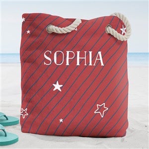 Stars & Stripes Personalized Terry Cloth Beach Bag- Large - 38293-L
