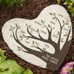 Family Tree Personalized Heart Garden Stone - 9.75