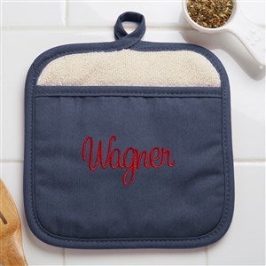 Classic Celebrations Embroidered Navy Pot Mitt - 38519-N