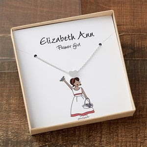 Flower Girl philoSophie's® Silver Heart Necklace With Personalized Message Card - 38539-SH