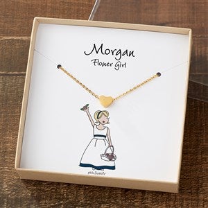 Flower Girl philoSophie's® Gold Heart Necklace With Personalized Message Card - 38539-GH