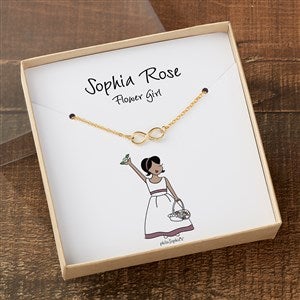 Flower Girl philoSophie's® Gold Infinity Necklace With Personalized Message Card - 38539-GI