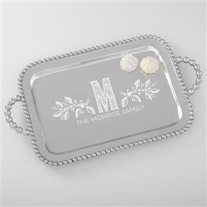 Family Name Mariposa® String of Pearls Personalized Handled Serving Tray - 38571