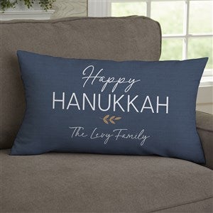 Spirit of Hanukkah Personalized Lumbar Velvet Throw Pillow - 38581-LBV