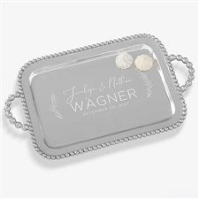 Elegant Couple Mariposa® String of Pearls Personalized Handled Serving Tray - 38584