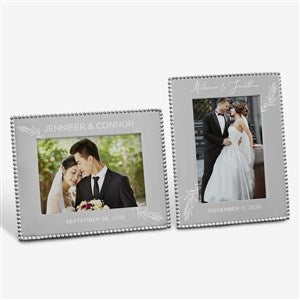 Mariposa® String of Pearls Elegant Couple Engraved Wedding Frame -5x7 - 38588-5x7