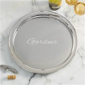 Classic Celebrations Personalized Round Silver Tray - 38633