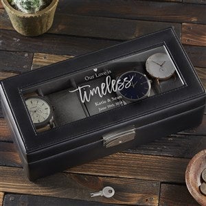 Our Love Is Timeless Personalized Vegan Leather 5 Slot Watch Box - 38647-5