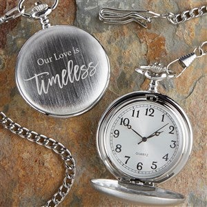 Our Love Is Timeless Engraved Silver Pocket Watch - 38650