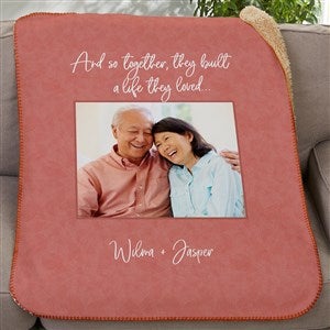 Together They Built a Life Personalized 30x40 Sherpa Blanket - 38654-SS