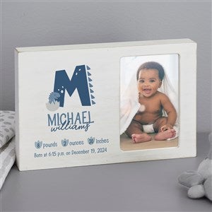 Baby Dino Personalized Whitewashed Off-Set Box Baby Picture Frame - 38693