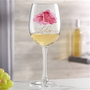 Birthstone Color Printed White Wine Glass - 38839-W