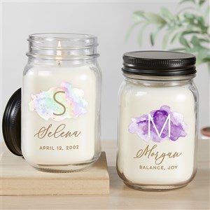 Birthstone Color Personalized Farmhouse Candle Jar - 38845