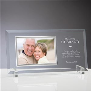 To My Husband Personalized Glass Picture Frame-Horizontal - 38891-H