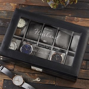 To My Husband Personalized Vegan Leather 10 Slot Watch Box - 38892