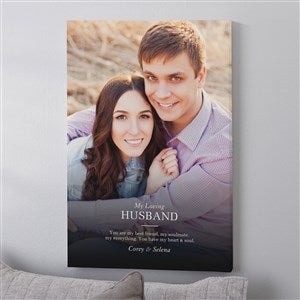 To My Husband Personalized Photo Canvas Print - 12