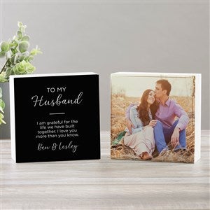 To My Husband Personalized Photo Shelf Blocks- Set of 2 - 38895