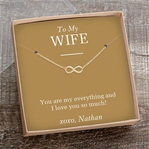 To My Wife Gold Infinity Necklace With Personalized Message Card - 38897-GI