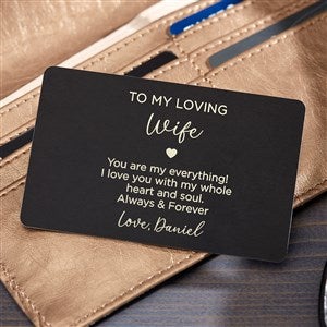 To My Wife Engraved Metal Wallet Card - 38898