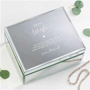 To My Wife Engraved Mirrored Jewelry Box-Large - 38901-L