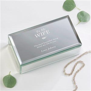 To My Wife Engraved Mirrored Jewelry Box-Small - 38901-S