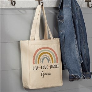 Boho Rainbow Personalized Canvas Tote Bag- 14