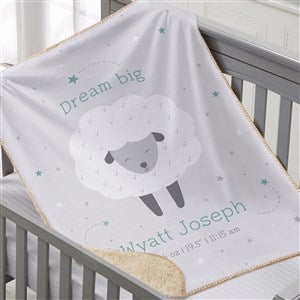 Baby Sheep Personalized Baby 30x40 Sherpa Blanket - 39327-S