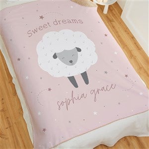 Baby Sheep Personalized Baby 60x80 Sherpa Blanket - 39327-SL