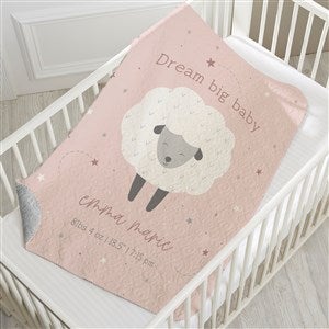 Baby Sheep Personalized Baby 30x40 Quilted Baby Blanket - 39327-SQ