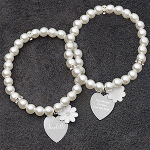 Write Your Own Personalized Flower Heart Bracelet - 39597