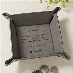 Romantic Message Personalized Vegan Leather Valet Tray - 39665