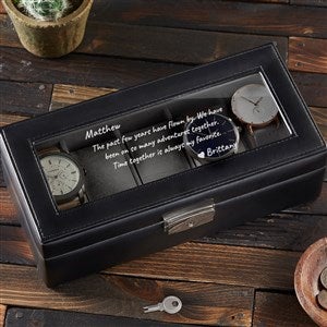 Romantic Message Personalized Vegan Leather 5 Slot Watch Box - 39666-5