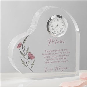 Floral Message For Mom Personalized Heart Clock - 39751