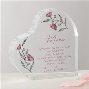 Floral Message For Mom Personalized Heart Keepsake - 39753