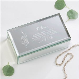 - Floral Message For Mom Engraved Glass Jewelry Box-Small - 39755-S