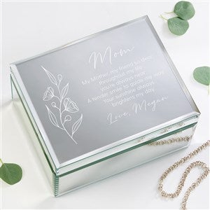 Floral Message For Mom Engraved Glass Jewelry Box-Large - 39755-L